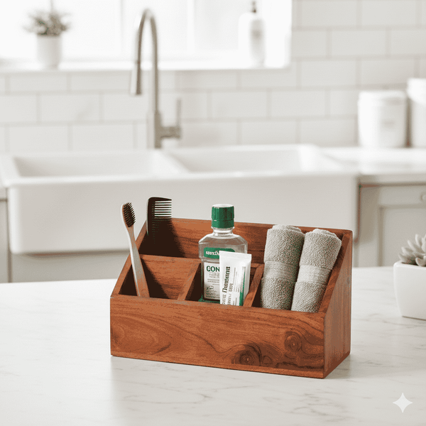 Wooden Cutlery Stand for Kitchen & Dining Table | Spoon, Fork & Utensil Holder
