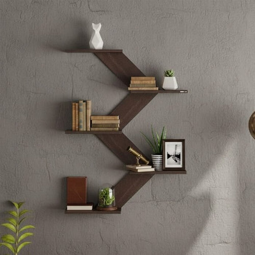 Zivo Zag Modern Wall Shelf for Living Room and Bedroom Decor by Intaryaa