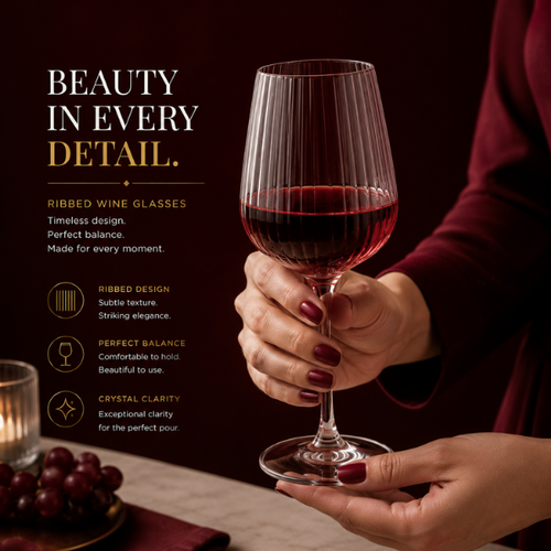Twin Aura Wine Glasses – Elegant Modern Drinkware Set of 2