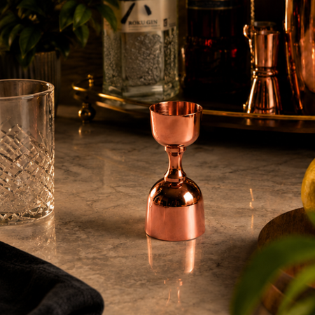 Coppercrest Measure-Elegant Polished Gold Cocktail Jigger – Precision Dual Spirit Measure-Stainless Steel Cocktail Measure for Home Bar