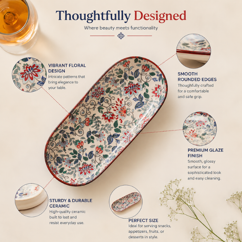 Oakline Wooden Serving Platter | Premium Snack, Bread & Cheese Serving Tray
