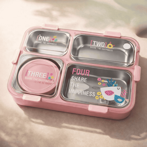 Kids Leakproof Lunch Box 4 Compartments by Intaryaa - front view