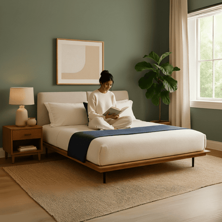 Noll Modern King Size Bed With Upholstered Headboard