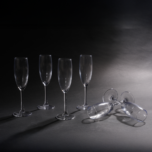 Celeste Fluted Champagne – Elegant Ribbed Drinkware Glasses Set of 6