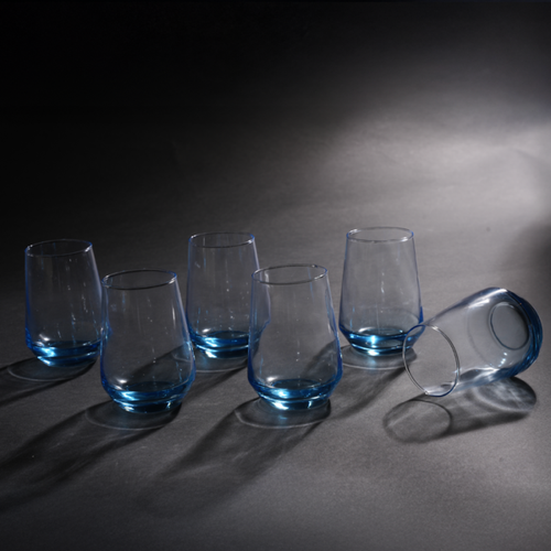 Bluemist Juice Glasses – Blue Tinted Modern Drinkware Set of 6