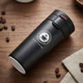 Matte Black Vacuum Insulated Coffee Tumbler with Lid – Leakproof Stainless Steel 400ml (Hot & Cold)
