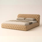 Kyra Modern King Size Bed With Upholstered Headboard