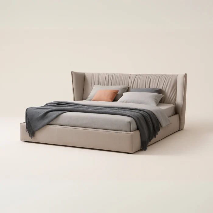 Celeste Cove Modern King Size Bed With Upholstered Headboard