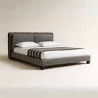 Backtrack Modern King Size Bed With Upholstered Headboard