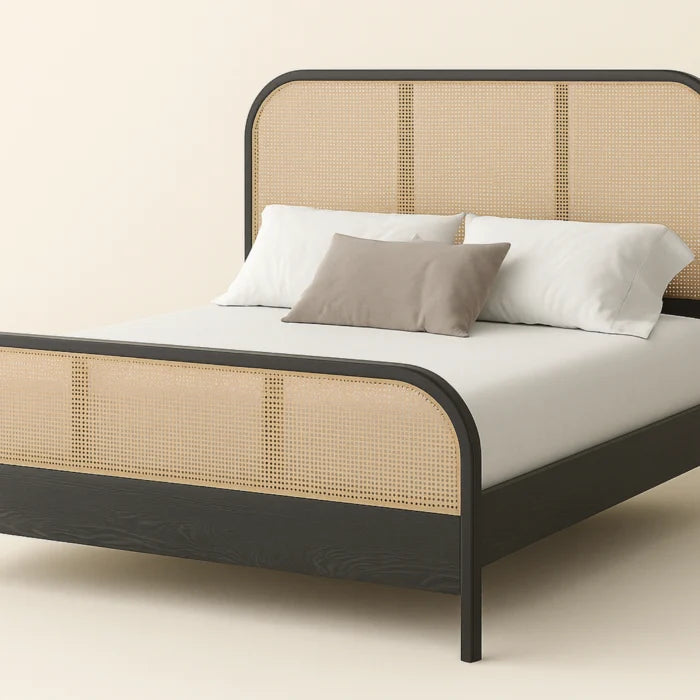 Cavara Modern King Size Bed With Upholstered Headboard
