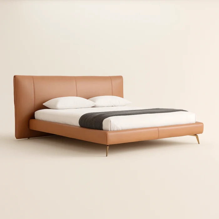 Tayo Modern King Size Bed With Upholstered Headboard