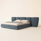 Solace Frame Modern King Size Bed With Upholstered Headboard