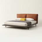 Noir Frame Modern King Size Bed With Upholstered Headboard
