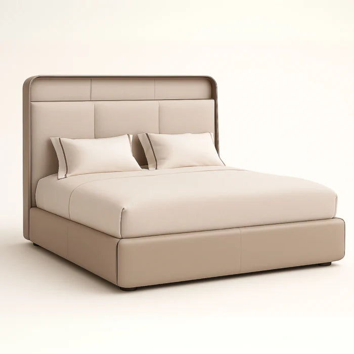 Miro Modern King Size Bed With Upholstered Headboard