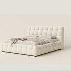Solenne Modern King Size Bed With Upholstered Headboard