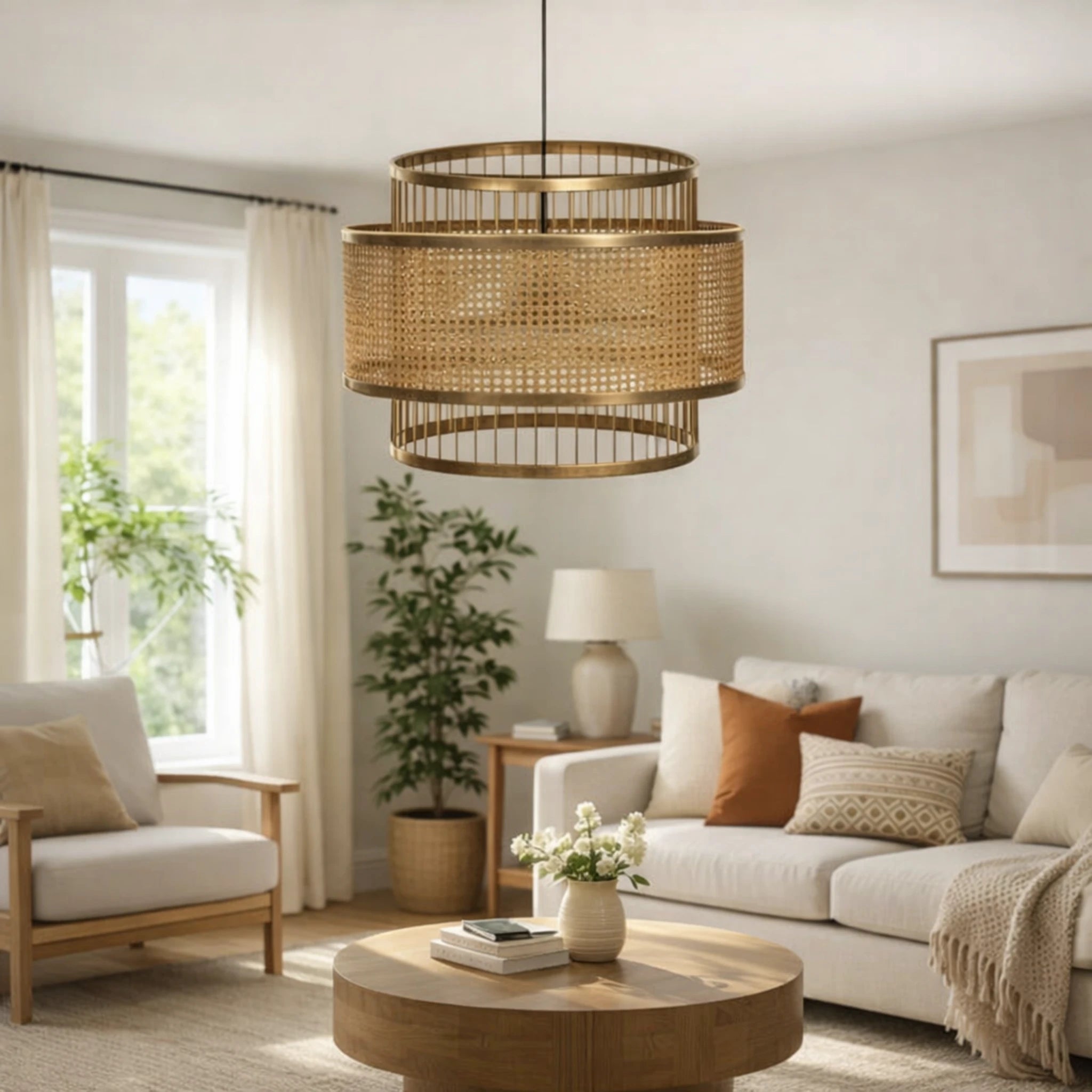 Veranda Tiered Bamboo Pendant Ceiling Light