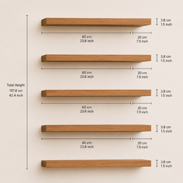 Ami Modern Wall Shelf for Living Room & Bedroom Decor