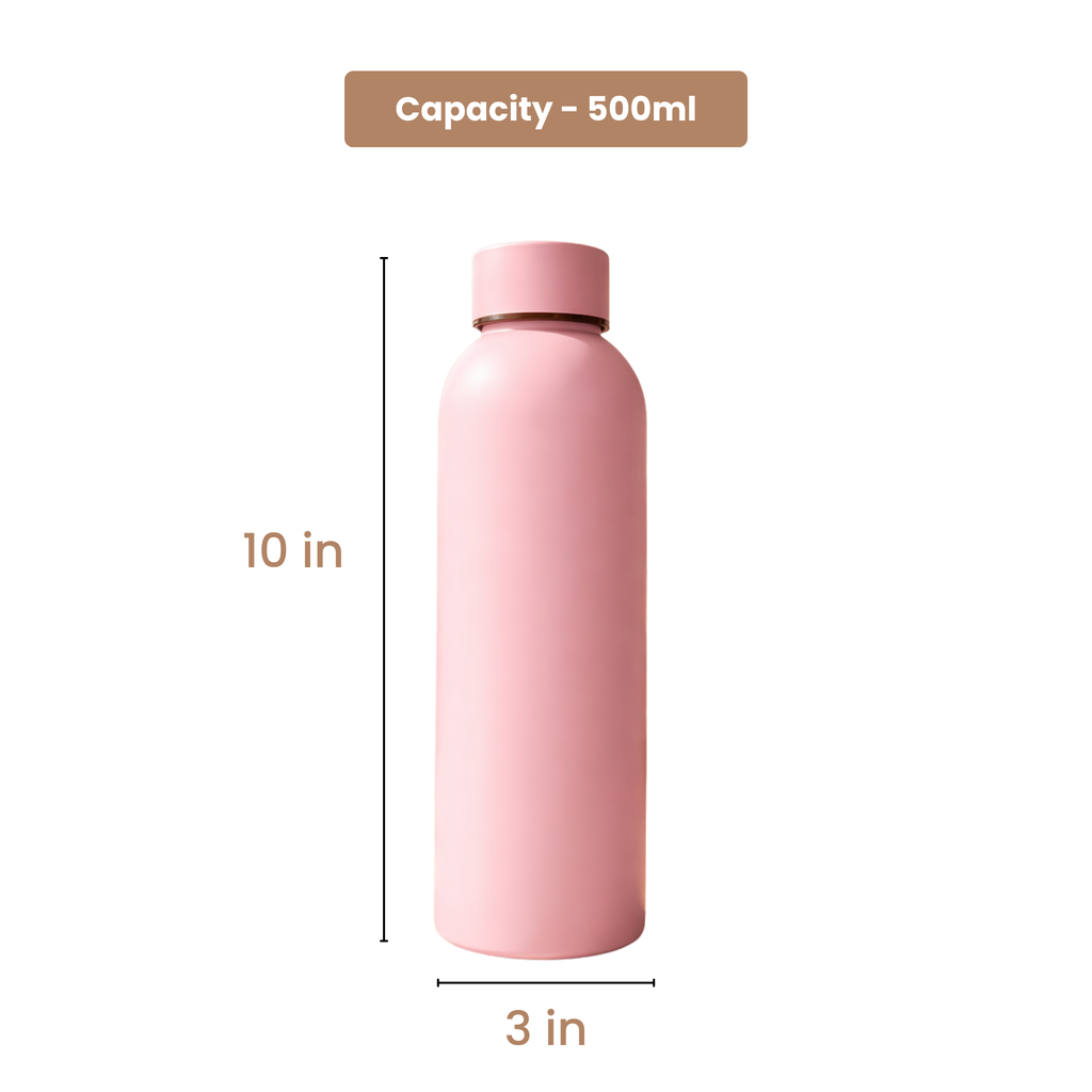 Insulated Stainless Steel Water Bottle (500ml) | Hot & Cold Vacuum Flask upto 18 hrs