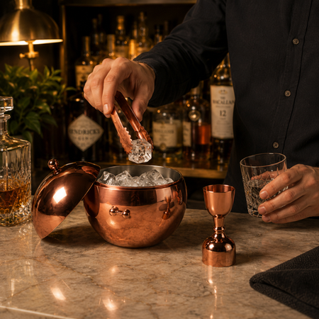 Sphere Chill Copper Edition Ice Bucket – Insulated Spherical Barware with Lid