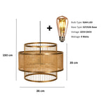 Veranda Tiered Bamboo Pendant Ceiling Light