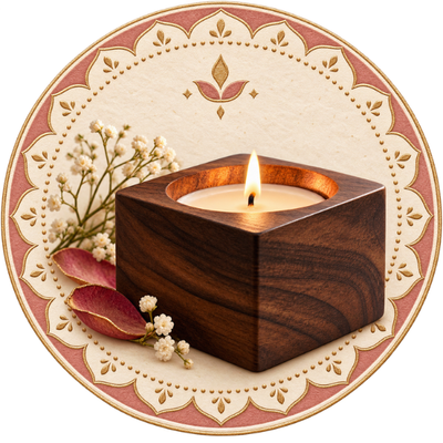 Warm Hearth Wooden Votive