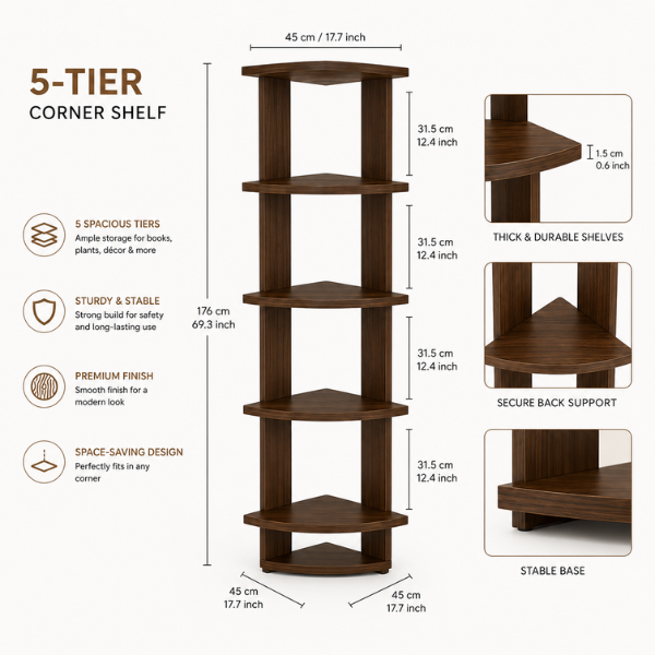 Crissa Modern Wall Shelf for Living Room & Bedroom Decor