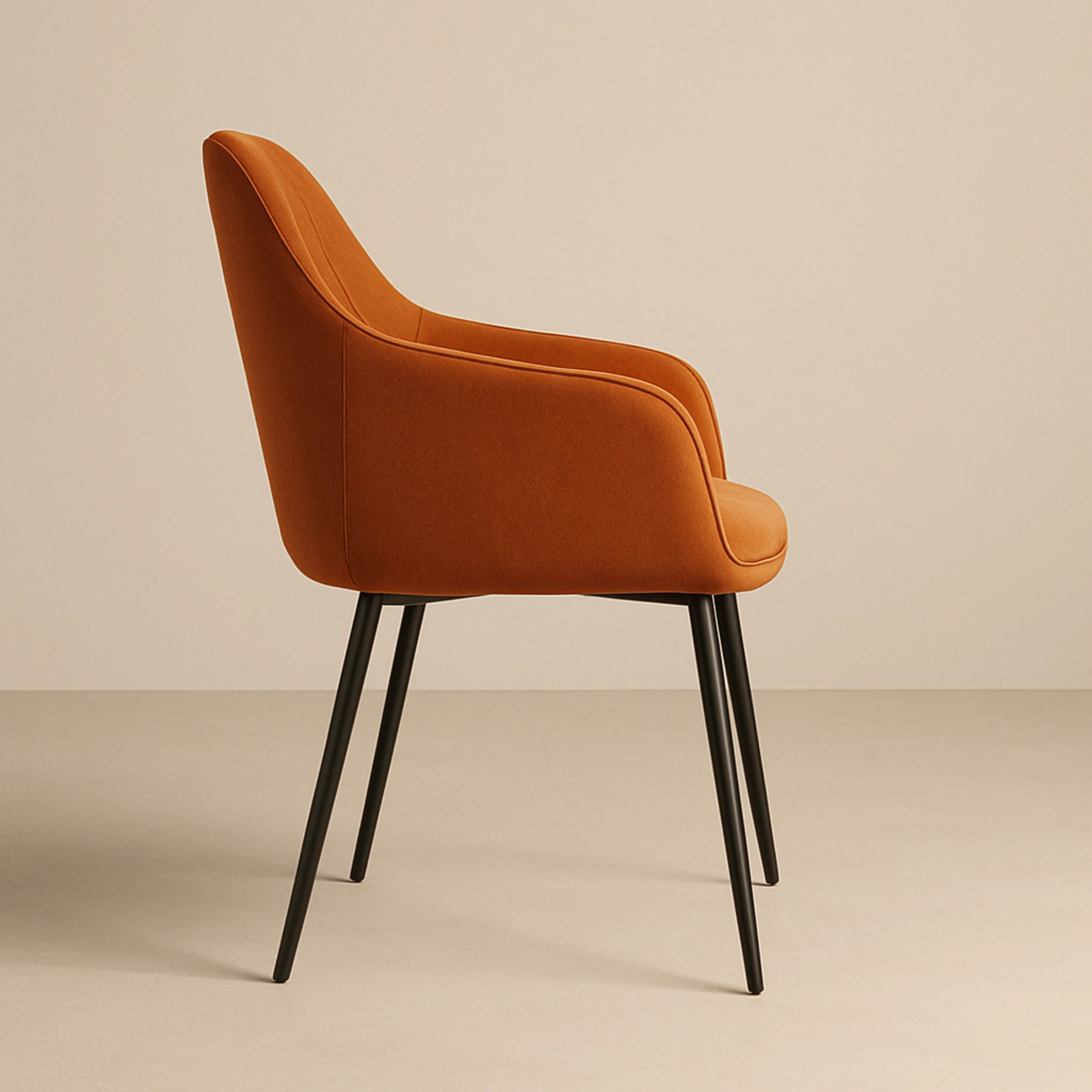 Quilt Upholstered Dining Chair with Wooden Legs