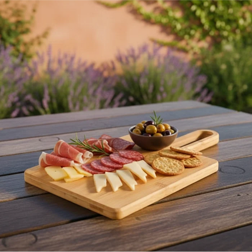 Wooden Bamboo Chopping Board with Long Loop Handle