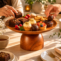 Platera Wooden Cake Stand | Walnut Finish Pedestal Stand for Cakes & Desserts