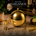 Sphere Chill Gold Edition Ice Bucket – Insulated Spherical Barware with Dome Lid