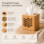 Karo Honeycomb Wooden Napkin Holder for Dining Table