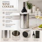 Silver Wine Bottle Cooler | Insulated Double-Walled Wine Chiller