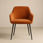 Quilt Upholstered Dining Chair with Wooden Legs