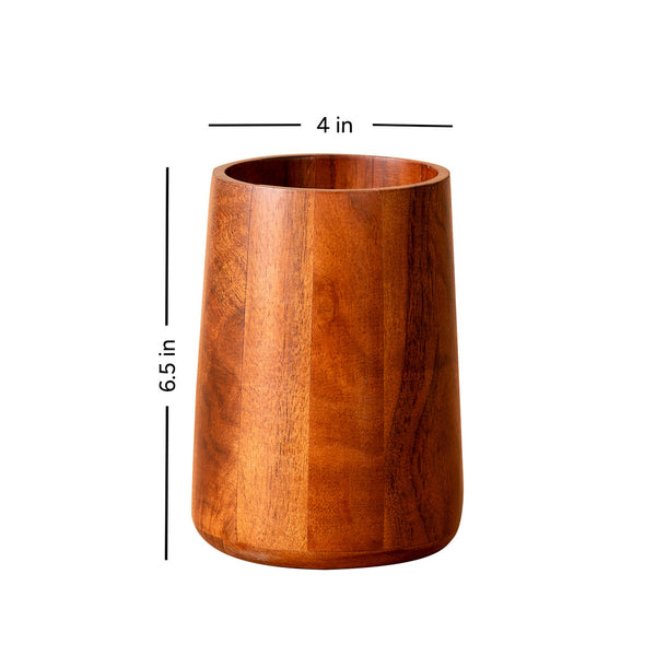 Solid Wood Spoon Stand: Compact Kitchen Tool Holder-Multipurpose