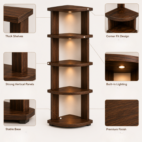 Crissa Modern Wall Shelf for Living Room & Bedroom Decor