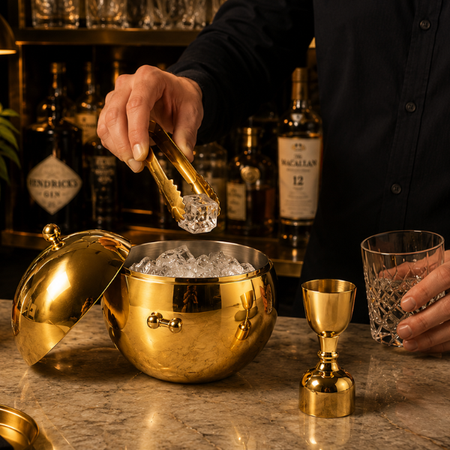Sphere Chill Gold Edition Ice Bucket – Insulated Spherical Barware with Dome Lid