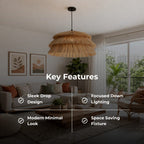 LumaDrop Pendant Light – Handwoven Shaggy Straw Pendant Light