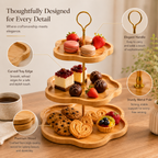 Servera Wooden Cake Stand | Tiered Fruit & Dessert Serving Stand
