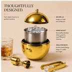 Sphere Chill Gold Edition Ice Bucket – Insulated Spherical Barware with Dome Lid