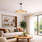 SkyHalo Pendant Lamp – Woven Rattan Petal Pendant Ceiling Light