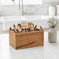 Wooden Spoon Stand for Kitchen Counter | Premium Cutlery & Utensil Organizer