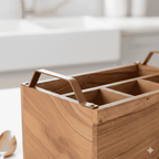 Wooden Spoon Stand for Kitchen Counter | Premium Cutlery & Utensil Organizer