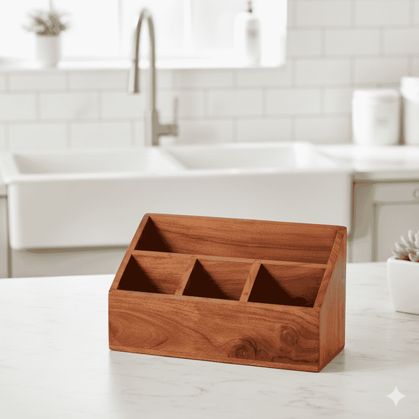 Wooden Cutlery Stand for Kitchen & Dining Table | Spoon, Fork & Utensil Holder