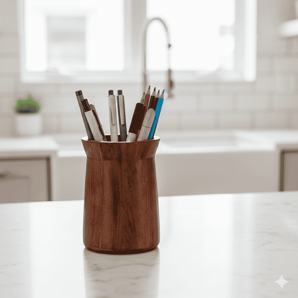 Solid Wood Spoon Stand: Compact Kitchen Tool Holder-Multipurpose