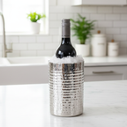 Silver Wine Bottle Cooler | Insulated Double-Walled Wine Chiller