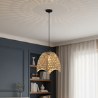 AuraGlow Hanging Ceiling Lamp – Bamboo Dome Pendant