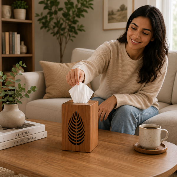 Karo Leaf Wooden Napkin Holder for Dining Table