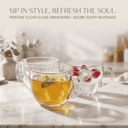Transparent Premium Clear Glass Coffee Cups Set of 2