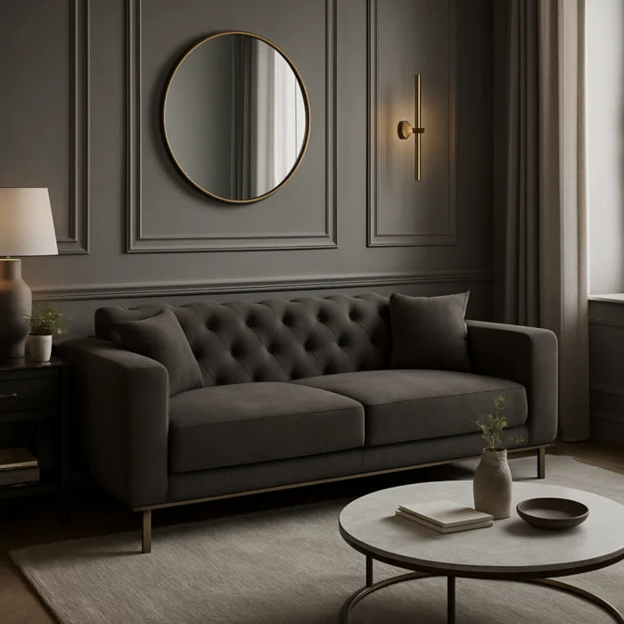 Serin Plush Sofa Modern Upholstered Living Room Sofa