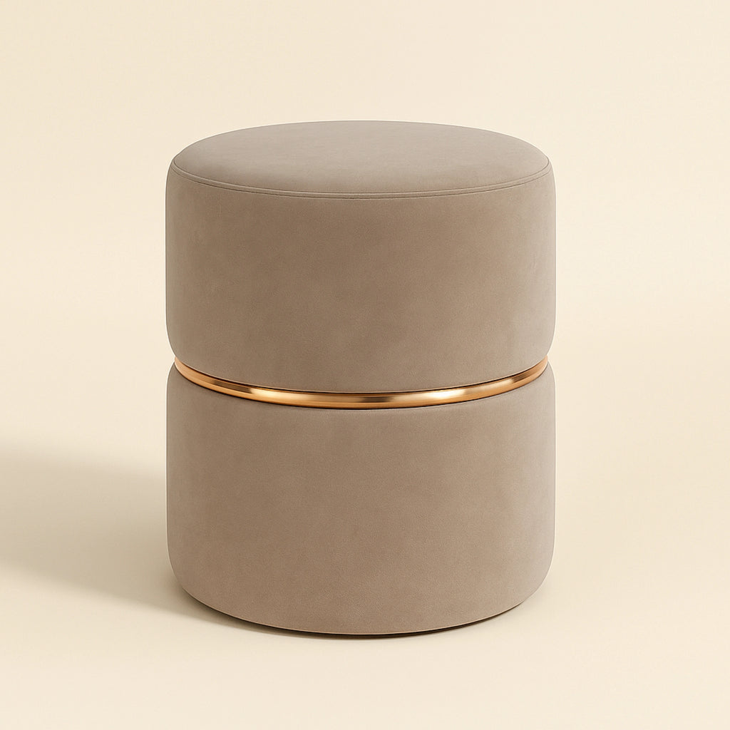 Sandstone Ottoman Stool Upholstered Accent Seating Footrest